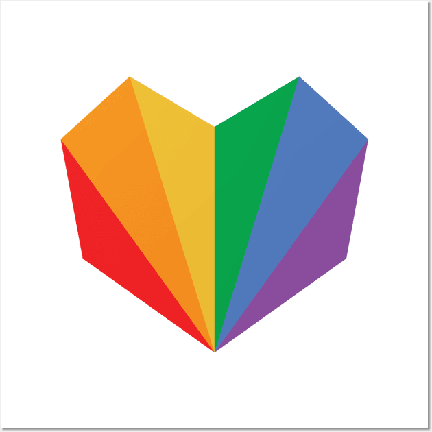 LGBT Gay Pride Flag Geometric Heart Wall Art by Bunny Prince Design